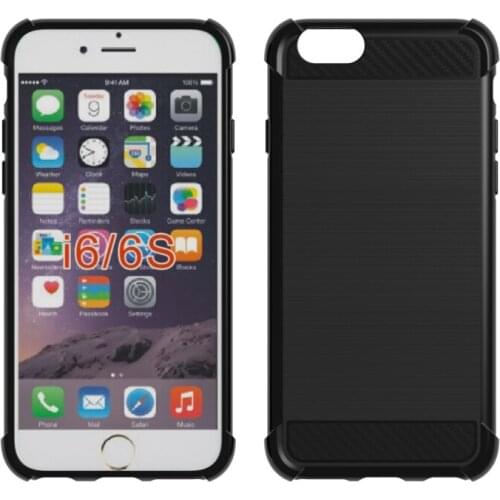 100pcs/lot.Shock Absorption Cover Soft TPU Anti Scratch Carbon Fiber Design Back Case for iPhone 6 6S,free shipping by DHL
