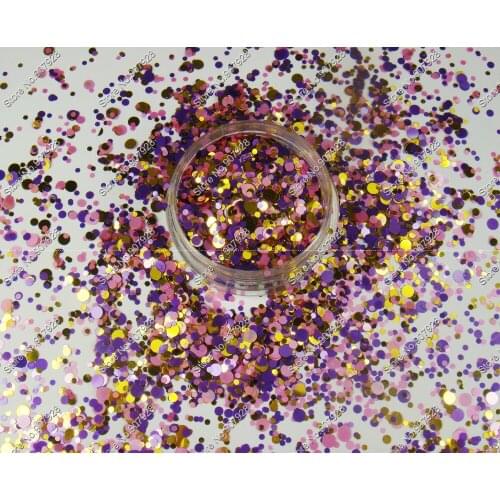 RMX-009 Mix Round nail art Glitter Dot Paillette nail design powder for nail gel polish,make up,decoration