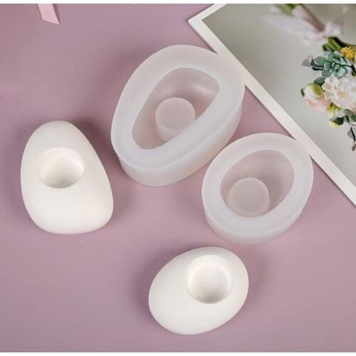 Silicone Mold Concrete Candlestick Mould Cement Candle Holder Crafts DIY Molds