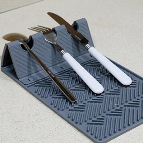 Silicone Rest Drip Pad Multiple Utensils Heat-Resistant Stove Top Spoon Holder Cookware Shelf Kitchen Storage Accessorie