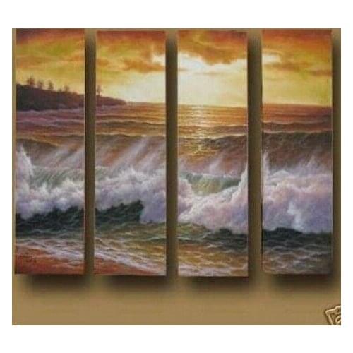 MODERN ABSTRACT Home WALL ART OIL PAINTING ON CANVAS sea shore ftree free shipping no framed