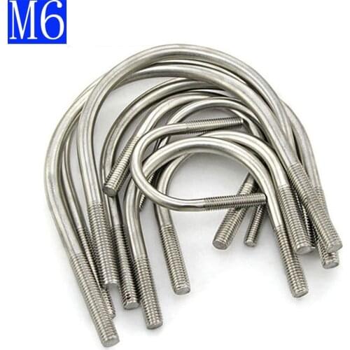 M6 6mm 304 Stainless Steel A2 U-Bolts Round Bend U-Bolt U Clamp screws