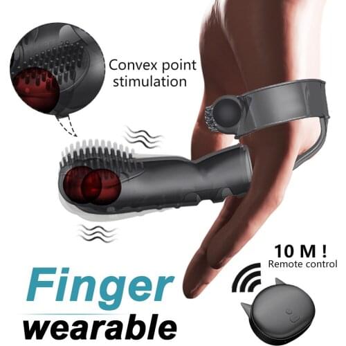 Finger Vibrator Clitoris Stimulator Sex Toys for Women G-spot Vaginal Massager Male Penis Vibrating Ring Sleeve Adult Products