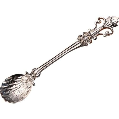 Vintage Royal Flower Spoon Retro Handle Coffee Stir Desert Tea Spoon Creative Kitchen Mini Tableware Cup Decoration