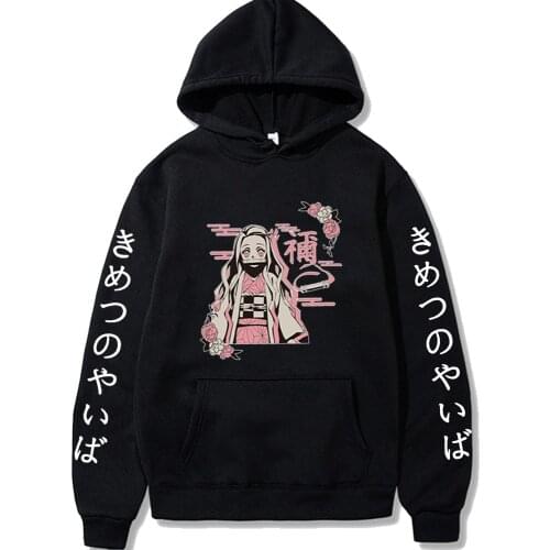 Japanese Anime Graphic Hoodies Men Demon Slayer Kimetsu No Yaib Pullover Sweatshirt Unisex Hip Hop Clothes Male