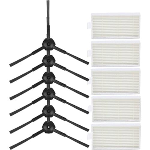 6x Side Brush + 5x Robot HEPA Filter for Ariete Briciola 2711 2712 2713 2717 ROBOT HOFER Cleaner parts accessories