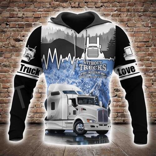 Tessffel Truck Trucker Driver Pullover Tracksuit NewFashion Crewneck Casual MenWomen 3Dprint Sweatshirts/Hoodies/Zip/jacket A-12
