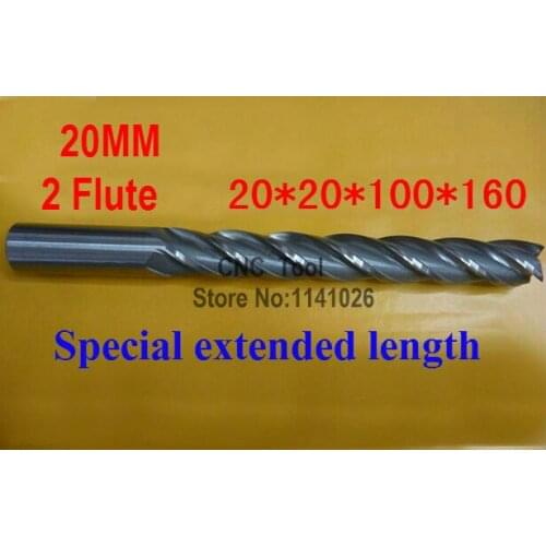 1pcs 20mm Two 2 Flute HSS & Special extended length Aluminium End Mill Cutter CNC Bit Milling Machinery tools Cutting tools