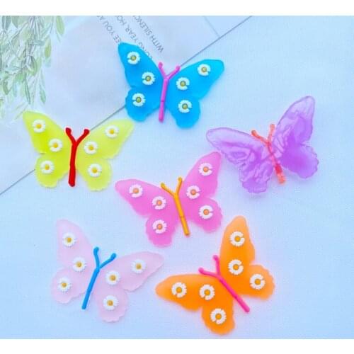 10pcs Cute Mini Cartoon Butterfly PVC Flexible Glue Flat Back DIY Scrapbook Embellishment Phone Craft Decoration J99
