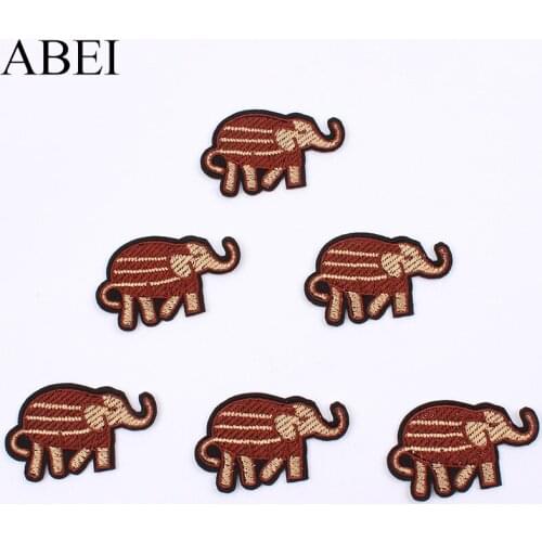 10pcs Embroidered Iron On Elephant Patch Sewing Animal Sticker DIY Clothes Fabric Appliques Handmade Jeans Bags Coat Pants Badge