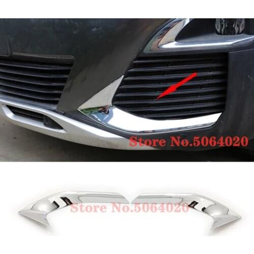 For PEUGEOT 3008 3008GT 5008 2017 2018 ABS Chrome Front Fog Light Lamp Mirror Polish Decoration covers Trim Car Styling 2pcs