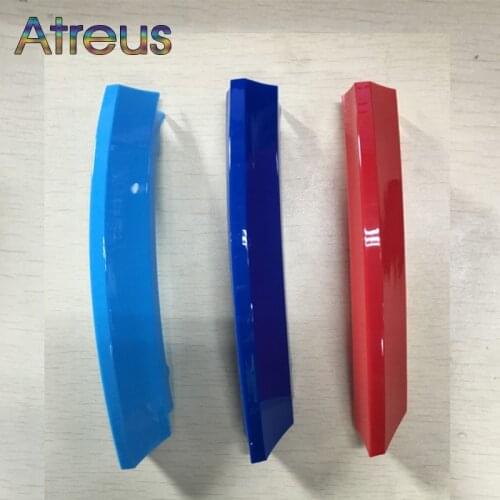 Atreus 3pcs Car Front Grille Trim Sport Strips Cover M Stickers For 2004-2007 BMW X5 E53 Accessories