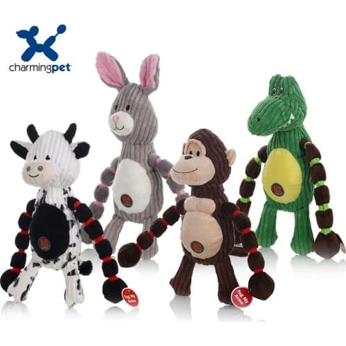 Charmingpet pet dog toys Cow Monkey crocodile Rabbit pet training Squeak Toys