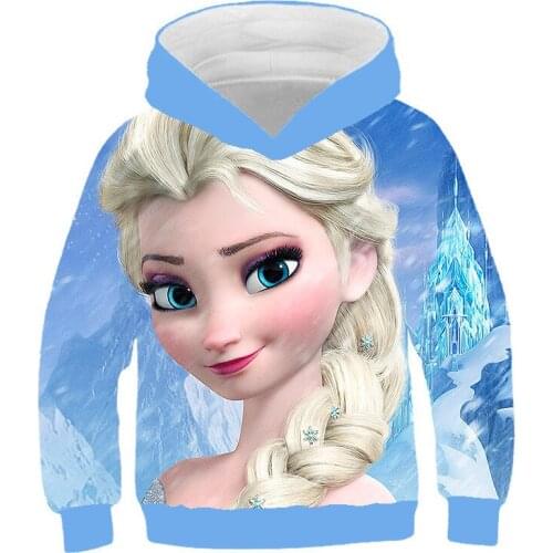 Disney Frozen Aisha Princess Animated Cartoon Childrens Clothes Sweater Hoodie Pullover Long Sleeve Cute Girls Baby Kids