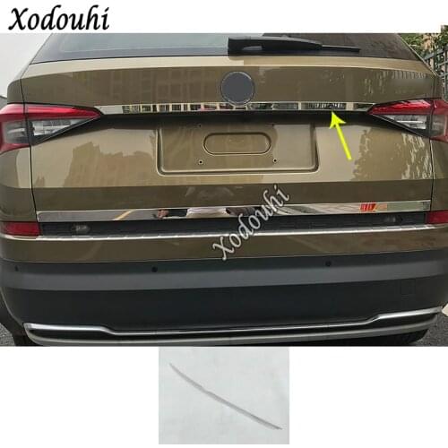 For Skoda Kodiaq 2017 2018 2019 2020 Car Stainless Steel Rear Door License Trunk Tailgate Frame Plate Trim Lamp Bumber 1pcs