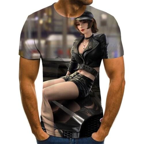 Summer 2020 new 3D printed T-shirt beauty printed mens T-shirt printed casual T-shirt o-neck hip hop short sleeve size 110-6xl