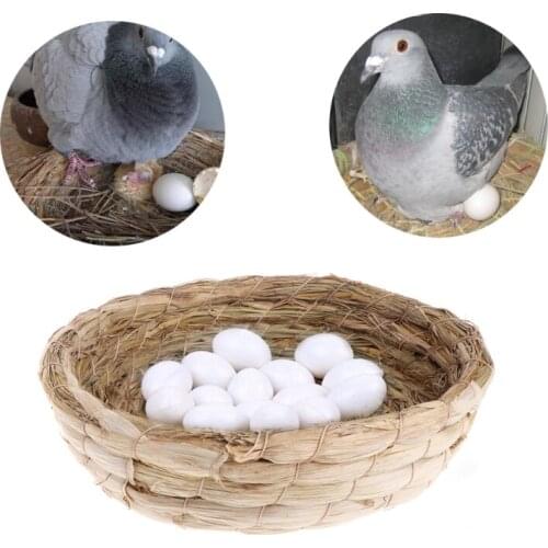 Pigeon Nest Woven Natural Straw Rabbit Guinea Pigs Flat Warm House Handmade Cage