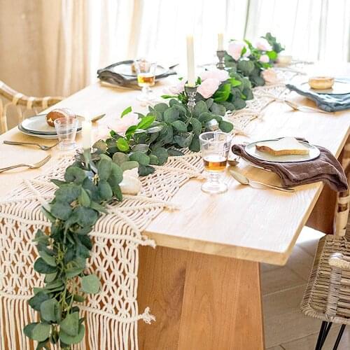 Artificial Eucalyptus Garland Leaves Greenery Garland Fake Vines For Wedding Party Backdrop Arch Indoor Outdoor Home Wall Decor