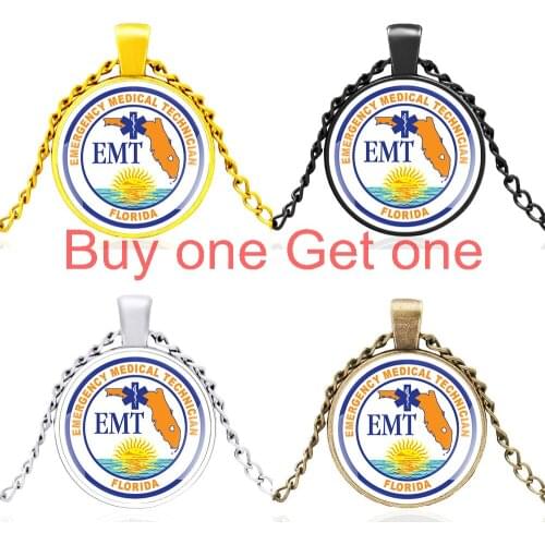 Classic Florida Emt Unique Charm Glass Dome Pendant Necklace Jewelry Men Women Accessories Gifts
