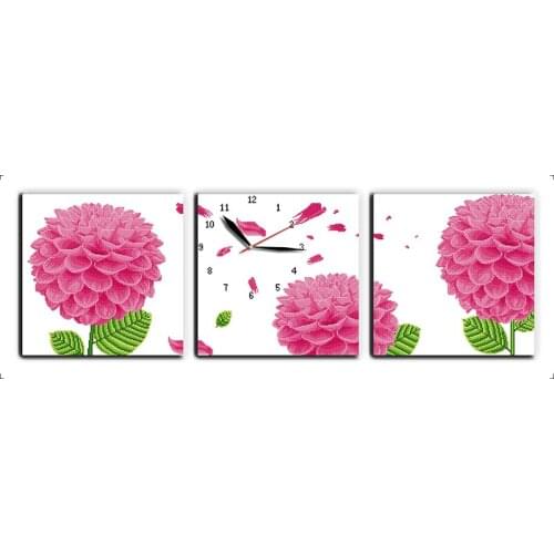 Dahlia(Triptych) cross stitch kit 14ct 11ct count print canvas wall clock stitching embroidery DIY handmade needlework