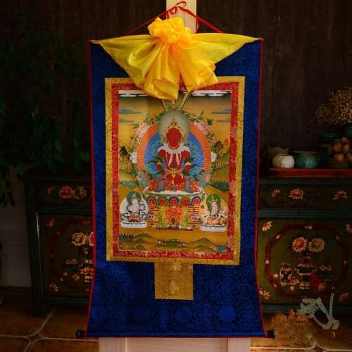 Wholesale Buddhist supplies-120CM LARGE--Buddhism Amitayus White Tara Namgyalma Buddha Thang-ga Thangka Buddha painting