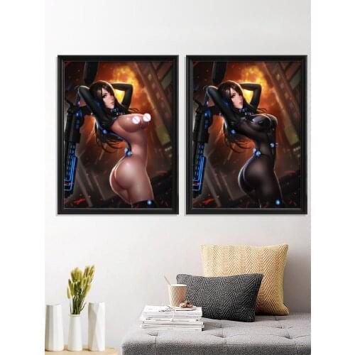 Gantz Cartoon Sexy Nude Girl Anime Shimohira Reika Game Poster For Living Room Decor Art Silk Prints Wall Canvas Custom Picture