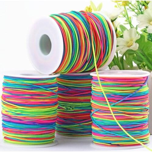 1.5mm Colorful High-Elastic Round Elastic Band Round Elastic Rope Rubber Band Elastic Line DIY Sewing Jewelry Accessories 65M