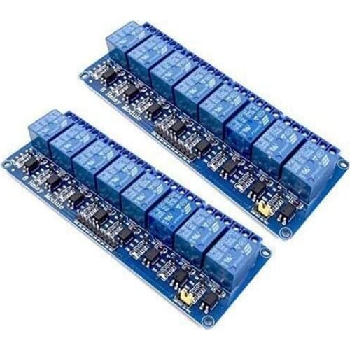 2 Pcs 8 Channel DC 5V Relay Module with Optocoupler for UNO R3 MEGA 2560 1280 DSP ARM PIC AVR STM32 for Raspberry Pi