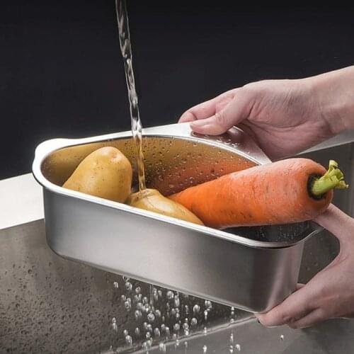 Stainless Steel Sink Drainer Basket Triangular Strainer Drain Basket Fruit Vegetable Leftover Filter Storage Rack Kitchen Gadget