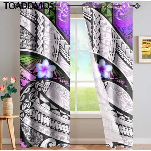 TOADDMOS Polynesian Plumeria Design Fashion Living Room Window Curtains Adults Kids Bedroom Sunblinds Home Decoration Cortina