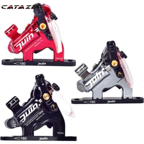 Bicycle Disc Brake Caliper Line Pull Hydraulic Brakes Set MTB XC Road Mountain Bike Brake Rotors 160mm Flat Mount