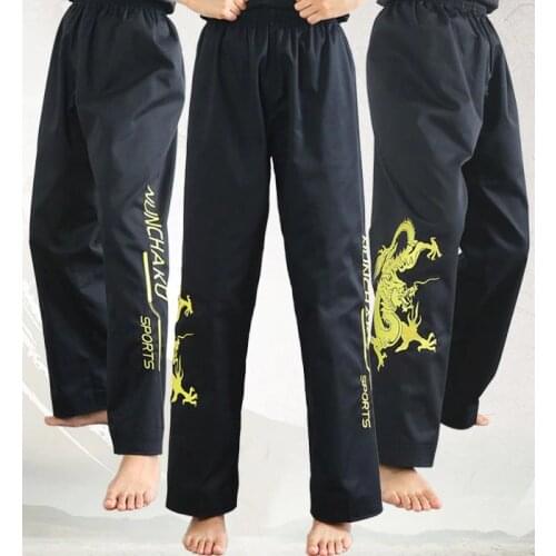 Embroidery dragon Nunchakus pants wing chun kung fu martial arts nunchucks nunchuck trousers
