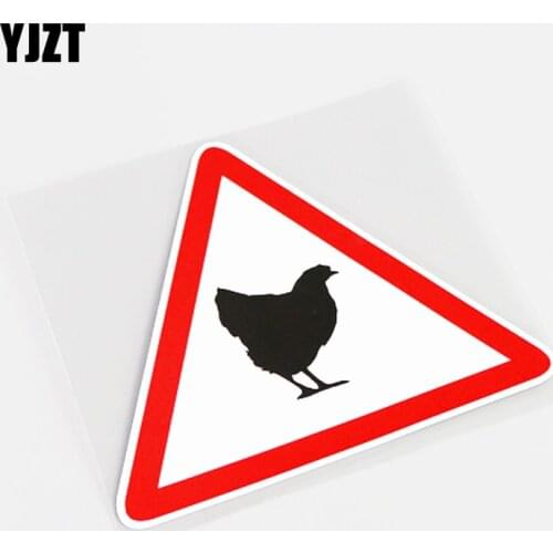 YJZT 13CM*11.2CM Cartoon Chicken Warning Mark PVC Car Sticker Waterproof Decals 13-0813
