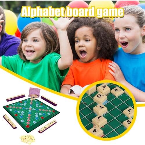 Funny Language Learning Game Toy Letter Matching Words Scrabble Board Game Original Travel Educational Toys For Kids