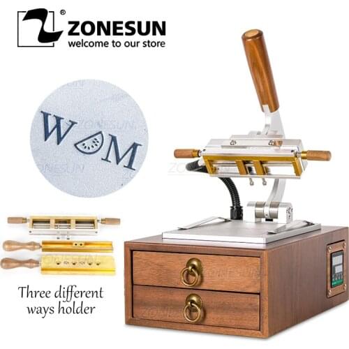 ZONESUN Manual Light-type Digital Hot Foil Stamping Machine Leather Paper Wood PVC Card Book Custom Logo Heat Press Machine