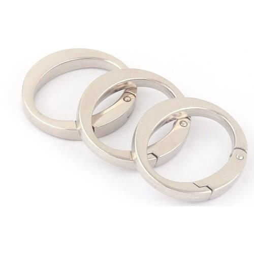 30mm Silver Spring Round Ring Spring Snap Hook Gate O Ring,Metal Purse Hardware Webbing Bag Clasp Spring Buckle for Handbag