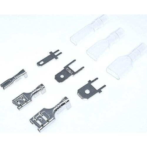 50 sets/lot Male Female Spade Connector 2.8 / 4.8 / 6.3 mm with Insulating Sleeves Crimp Terminal For Terminals 22-16AWG Wire