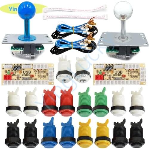 Arcade Joystick DIY Kit Zero Delay Arcade DIY Kit USB Encoder To PC Arcade Sanwa Joystick + HAPP Push Buttons For Arcade Mame