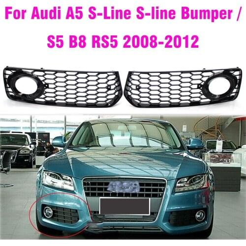 Car Fog Light Lamp Grill Cover Honeycomb Hex Front Grille Grill For Audi A5 S-Line / S5 B8 RS5 2008 2009 2010 2011 2012