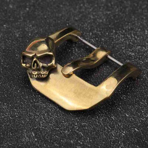 Skull Buckle Bronze Buckle 20 22 24MM Retro Pure Copper Watch Strap Accessories