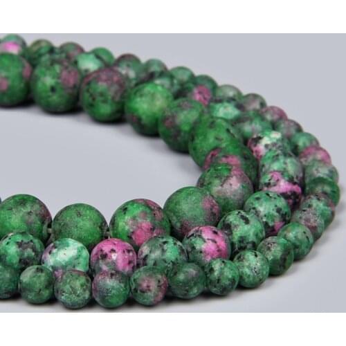 Natural Epidote Green Red Mineral Stone Beads For Jewelry Making Diy Bracelet Necklace Wholesale Round Loose Spacer Beads Gifts