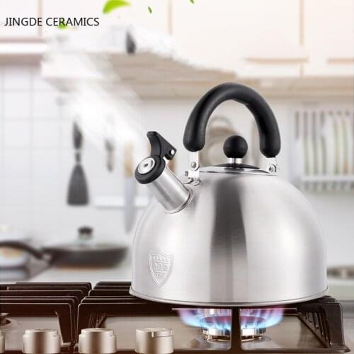 6L Teapot Stainless Steel Whistle Water Kettle Household Tea Pot Durable Coffee Cold Hot Water Pot Tea Cafe Tool with Buzzer