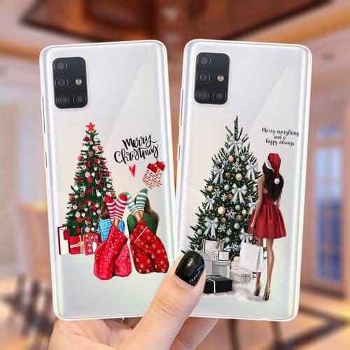 Merry Christmas Santa Claus Elk Soft Case Cover For Samsung A52 A72 A51 A71 A50 A70 A02 A12 A42 A32 A31 A21S A41 A40 A30 A20 A11