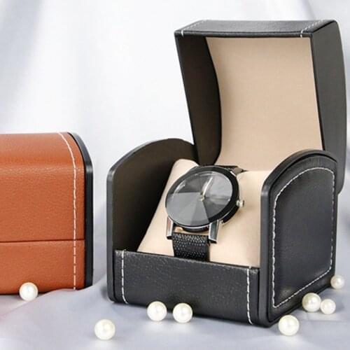 Black PU Leather Watch Case Storage Holder Organizer Bracelet Jewelry Box