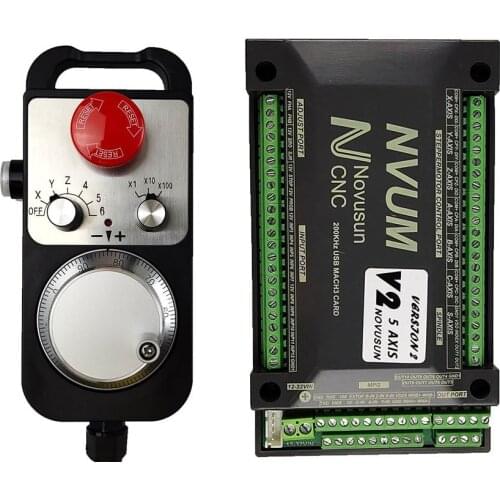 CNC controller NVUM 3/4/5/6axis + 4/6axis Pendant Handwheel MPG with Emergency Stop，mach3 control card Ethernet interface