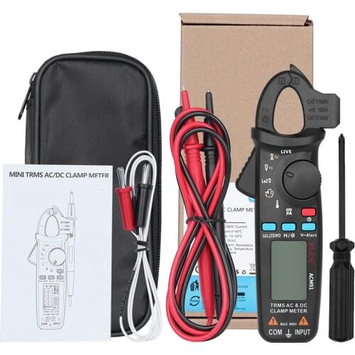 BSIDE ACM91 Digital Clamp Meter True RMS Digital Multimeter AC/DC Current 1mA Auto Range Multimeter Volt Temp Capacitor Tester