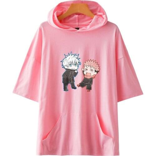 Jujutsu Kaisen T Shirt Japanese Anime Hooded T Shirt Kawaii Summer Tops Yuji Itadori Graphic Tees Cool Cartoon Unisex T Shirt