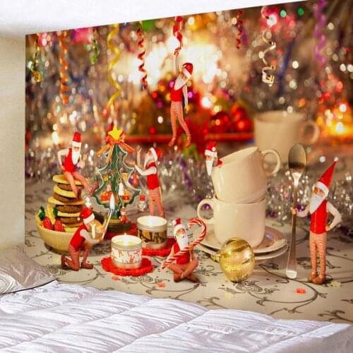 Tapestry Christmas Wall Hanging Christmas Night Home Deco Christmas Castle Print Tapestries Large Size Drop Shipping apestries