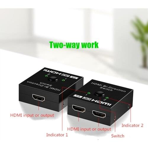 HDMI-compatible Switch 4K*2K 1080P 2ways Selector Switcher 2x1 Splitter Box Ultra HD for HDTV DVD TV XBOX PS3/4 Z2 LAPTOP