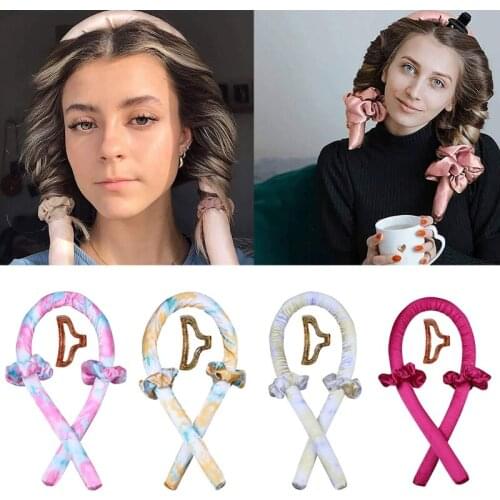 Heatless Curling Rod Headband Lazy Curler Set,Hair Crunchie,Sleep Curls Silk Ribbon Soft Wave Formers Hair Styling Tools